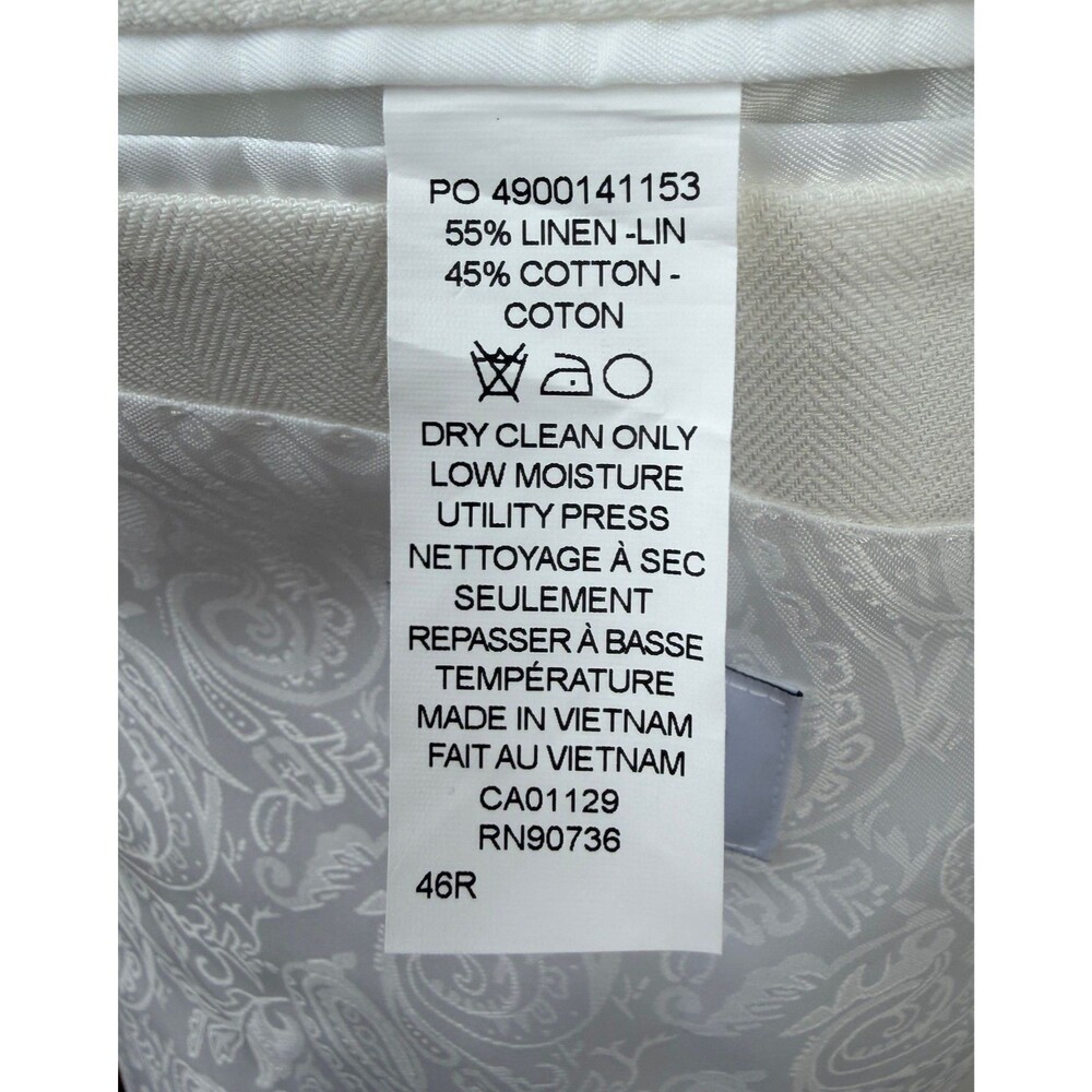 $360 NEW TAYION BY MONTEE HOLLAND Mens 46R White Blazer Sport Coat Suit Jacket - Picture 11 of 11